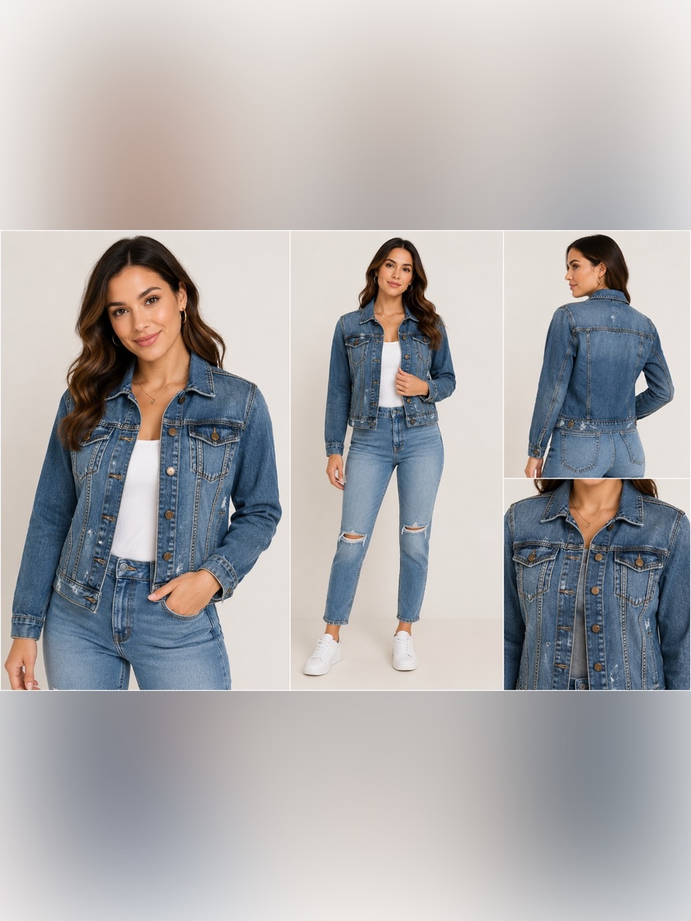 STS Blue Ella‎ Boyfriend Distressed Denim Jacket Medium